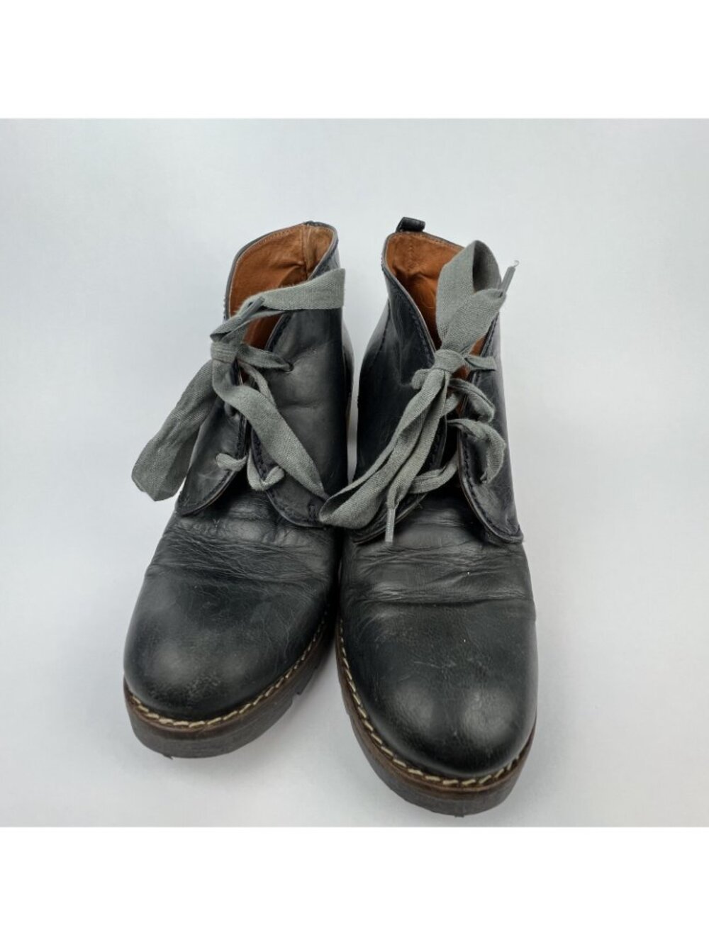 Eric Michael Black Leather Lace-Up Heeled Ankle Booties – Women’s EU 38 - Picture 3 of 7
